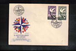 Delcampe - Portugal 1960 10th Anniversary Of NATO FDC - FDC