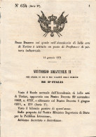 Delcampe - De85 Regio Decreto 1872,istituisce Nell'istituto Belle Arti Di Torino Professore - Decrees & Laws