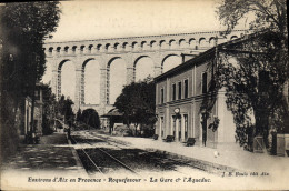 Delcampe - CPA Roquefavour La Gare Et L'Aqueduc - Roquefavour