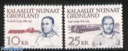 Delcampe - Greenland 1990 F.& A. Lynge 2v, Mint NH, History - Politicians - Ungebraucht