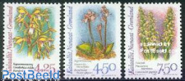 Delcampe - Greenland 1996 Arctic Orchids 3v Phosphor (from Sheet), Mint NH, Nature - Flowers & Plants - Orchids - Ungebraucht