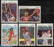 Delcampe - Laos 1992 Olympic Games 5v, Mint NH, Sport - Baseball - Basketball - Olympic Games - Tennis - Baseball