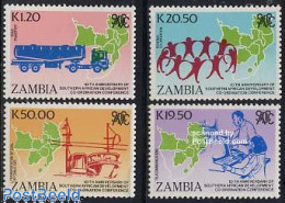Delcampe - Zambia 1990 Development 4v, Mint NH, Science - Transport - Various - Computers & IT - Automobiles - Maps - Computers