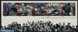 Delcampe - Guernsey 1995 End Of World War II S/s, Mint NH, History - Transport - Churchill - Militarism - World War II - Ships An.. - Sir Winston Churchill