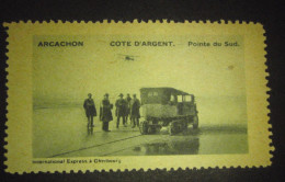 Delcampe - ERINNOPHILIE  ARCACHON COTE D ARGENT POINTE DU SUD  INTERNATIONAL EXPRESS CHERBOURG - Vignetten (Erinnophilie)