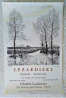 Delcampe - BELLE AFFICHE ANCIENNE ORIGINALE LITHOGRAPHIQUE Numérotée 30/45 A. LEZARDIERE DESSIN GRAVURE 1976 Exposition Paris 8è - Plakate