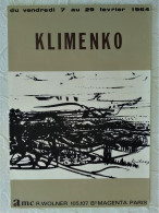 Delcampe - BELLE AFFICHE D'ART ANCIENNE ORIGINALE LITHOGRAPHIQUE KLIMENKO EXPOSITION 1964 AMC WOLNER PARIS - Plakate