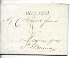 Delcampe - Lac Mp HOLLANDE Avril 1803 Pour ST BRIEUC Taxe 15 TB - 1792-1815: Départements Conquis