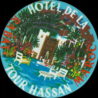 Delcampe - Bh2 Etichetta Hotel De La Rabat Tour Hassan Marocco - Other & Unclassified