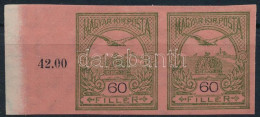 Delcampe - (*) 1913 Turul 60f Fázisnyomat Fogazatlan ívszéli Pár - Sonstige & Ohne Zuordnung