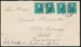 Delcampe - 1937 Levél KEREPES-BUDAPEST KÖZVETÍTŐ MENET Vasúti Mozgóposta Bélyegzéssel Splitbe / Cover With Railway Postmark To Spli - Sonstige & Ohne Zuordnung