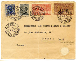 Delcampe - 24.1.30 DIVERS ITALIE OBLITERES NAPLES 24.1.30 SUR LETTRE PAR AVION POUR PARIS, ARRIVEE MARSEILLE 24.1.30 - MULLER 234 - 1927-1959 Briefe & Dokumente