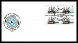 Delcampe - 0951 Antarctic Polar Antarctica Australian Antarctic Territory Lettre (cover) Bateau (bateaux Ship Ships) Bloc 4 1980 - Covers & Documents