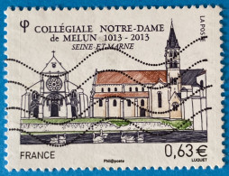 Delcampe - France 2013 :  Série Touristique, Centenaire De La Collégiale Notre-Dame De Melun N° 4743 Oblitéré - Gebraucht