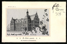 Delcampe - Seiden-AK Krefeld, Kgl. Amtsgericht In Seide Gewebt - Altri & Non Classificati
