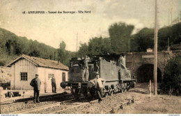 Delcampe - DEPT 69 AMPLEPUIS TUNNEL DES SAUVAGES TÊTE NORD TRÉS BELLE ANIMATION 9X14 REIMPRESSION DE CARTES ANCIENNES - Amplepuis