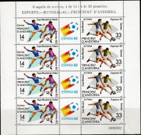Delcampe - SPANISH ANDORA 1982 FOOTBALL FULL SHEET MI No 155-6 MNH VF!! - Ungebraucht