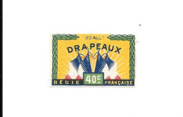 Delcampe - KB1319 - ETIQUETTE BOITE D'ALLUMETTES REGIE FRANCAISE - DRAPEAUX - Zündholzschachteletiketten