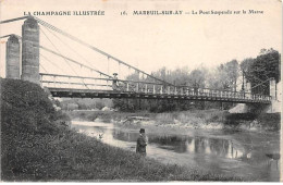 Delcampe - MAREUIL SUR AY - Le Pont Suspendu Sur La Marne - Très Bon état - Mareuil-sur-Ay