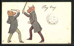 Delcampe - AK Ochse Kämpft Mit Einem Hund, Vermenschlichte Tiere - Kühe