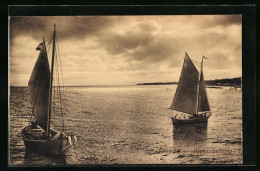 Delcampe - AK Zinnowitz, Abendstimmung Mit Segelbooten - Zinnowitz