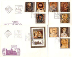 Delcampe - 1973 Art Murais From Boyana Church Set+S/S – 4 FDC   Bulgaria /Bulgarie - FDC