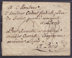 Delcampe - L. Datée 22 Juillet 1778 De FOSSE Pour MONTMARTRE Paris - Griffe "NAMUR" - Port "22" - 1714-1794 (Austrian Netherlands)