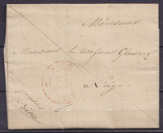 Delcampe - L. Càd SPA /26 AOUT 1834 En Franchise Pour LIEGE - Man. "postes Bika" - 1830-1849 (Independent Belgium)