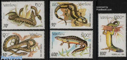 Delcampe - Laos 1994 Reptiles 5v, Mint NH, Nature - Reptiles - Snakes - Laos