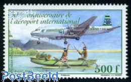 Delcampe - French Polynesia 2010 50 Years Int. Airport 1v, Mint NH, Transport - Aircraft & Aviation - Ships And Boats - Ungebraucht