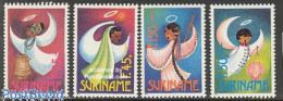 Delcampe - Suriname, Republic 1993 Christmas 4v, Mint NH, Religion - Angels - Christmas - Christentum