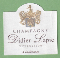 Delcampe - Gro 050 Étiquette Didier Lapie - Champagne