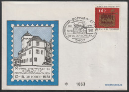 Delcampe - BRD: 1981, Blanko Sonderumschlag, 30 JAHRE BRIEFMARKEN RHEINLAND, Mi. Nr. 1023, 60 Pfg. Tag Der Briefmarke.   SoStpl. - Brieven En Documenten