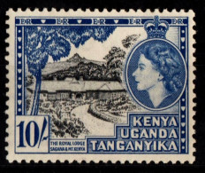 Delcampe - KUT, Kenya, Uganda & Tanganyika 1954 - SG #179, 10/- Shillings, Royal Lodge, Sagana - QEII - MH/OG, CV £48.00 - Kenya, Oeganda & Tanganyika