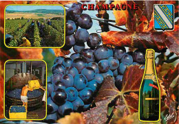 Delcampe - Vignes - Champagne - Multivues - Raisins - Bouteille De Vin - Pressoir - Blasons - Carte Neuve - CPM - Voir Scans Recto- - Vines