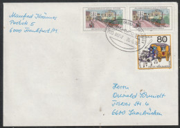 Delcampe - Berlin: 1990, Fernbrief In MiF, Nach Saarbrücken.     Bahnpoststpl. FRANKFURT (MAIN) - SAARBRÜCKEN - Briefe U. Dokumente