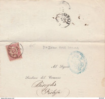 Delcampe - LETTERA 1876 CON 2 CENT. FRANCOBOLLO DI STATO- ARRUOLAMENTO MARINA-TIMBRI NAPOLI PISTOIA (Z212 - Marcophilia