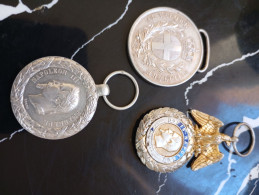 Delcampe - Lot 3 Médailles Guerre D’Italie 1859 – Napoléon III – Al Valore Militare – Argent – Originales XIXe Siècle - Before 1871