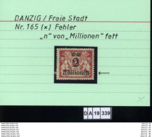Delcampe - Deutsches Reich,  Danzig , 165 , PLF / Abart - Siehe Foto - Postfris