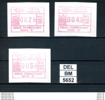 Delcampe - DEL-BM5652, Griechenland, ATM, 1987, Xx, M15, Set, Athen '87 - Vignette [ATM]