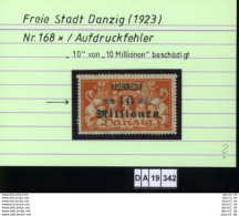 Delcampe - Deutsches Reich,  Danzig , 168 , PLF / Abart - Siehe Foto - Postfris