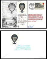 Delcampe - 1118 Lettre Aviation Airmail Cover Luftpost Grande Bretagne Great Britain Ballon Balloon Fiesta 1985 Signé (signed) - Fesselballons
