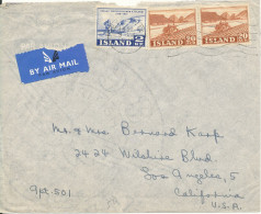Delcampe - Iceland Cover Sent Air Mail To USA Reykjavik 9-7-1951 (the Cover Is Damaged At The Top On The Backside By Opening) - Brieven En Documenten