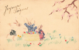 Delcampe - [-15%] FETES - VOEUX - Joyeuses Pâques - Dessin - Lapins - Oeufs - Atelier Artistique SVH Bruxelles - Carte Postale Anci - Pasen
