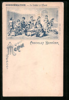 Delcampe - Künstler-AK Kinder Auf Dem Schulhof, Reklame Für Chocolat Besnier - Cultivation