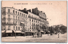 Delcampe - 94 SAINT MANDE - Place De La Mairie Et La Gare - Saint Mande