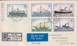 Delcampe - Falkland Islands Registered Cover "Ships Def." Ca Fox Bay Falkland Islands 22 OCT 1980  (63954) R Foxbay 0087 - Falkland Islands