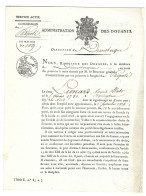 Delcampe - Document Douane   Dunkerque  -1818 Commission De Prepose Avec Prestation De Serment - Erquinghem - Dokumente