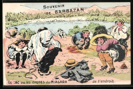 Delcampe - Künstler-AK Barbazan, Le Lac Ou Les Chutes Du Niagara De L`endroit, Toilettenhumor - Humour