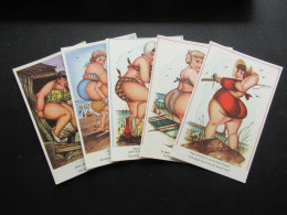 Delcampe - 5 Postkaarten Humor Ladies -dames Strand - Beach - Plage - Humour